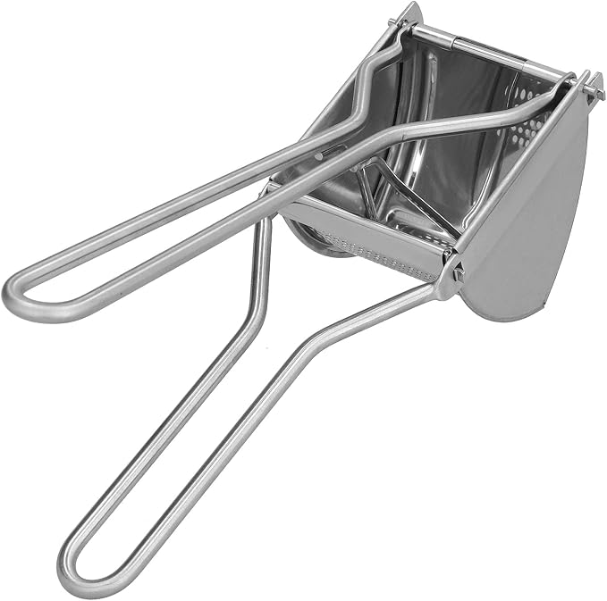 Potato Ricer, Stainless Steel Potato Masher with Long Handle, Long Service Life, Food Strainer Press Strainer for Baby Food, Fruit, Orange, Lemon, Vegetables, Potatoes Creamy
