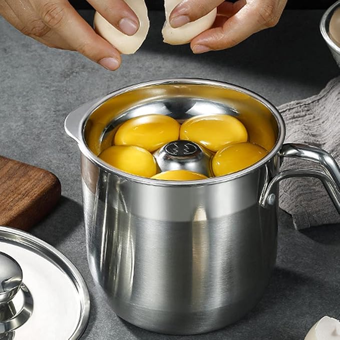 DOITOOL Egg Separator Egg Yolk White Separator, Food Grade Egg Divider Stainless Steel Egg Sieves Kitchen Gadget Cooking Tool (Without Lids, 20.5X14.5X13CM)