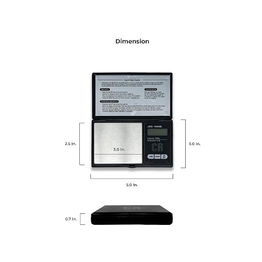 CR Premium Digital Food Scale - 1000g by 0.1g, Portable & Black (JDS-1000B) (Battery NOT Included)