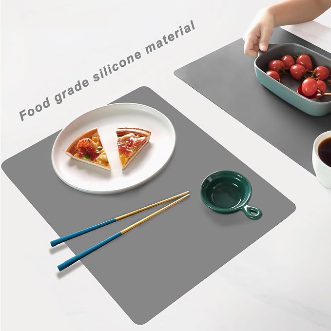 Silicone Placemats, Food-Grade Non-Slip Waterproof, Dining, Countertop Protector, Kitchen Counter Mat, Heat Resistant, Baking mat Dishwasher Safe