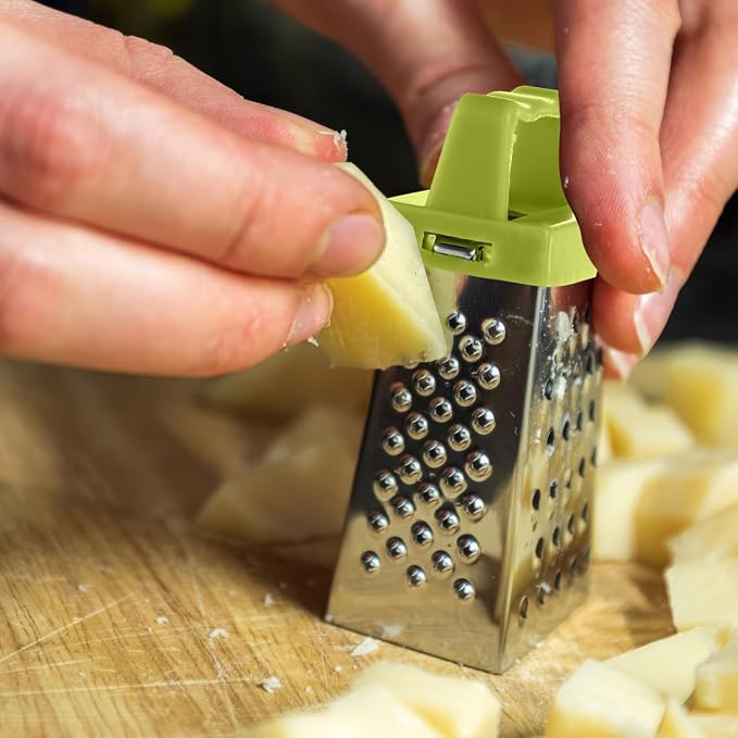 Ciieeo 12 Pcs Mini Cheese Grater Box Set Stainless Steel Graters for Kitchen with Handle Handheld Vegetable Grater for Cheese Fruits and Vegetables Compact 2.63 X 1.45 X 4.25 in