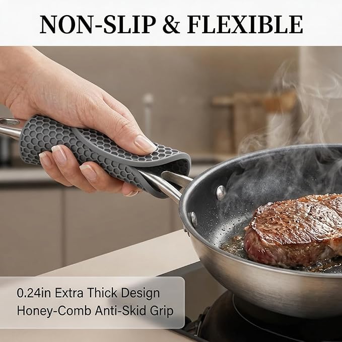 4 Pack Silicone Trivets for Hot Dishes | Heat-Resistant Non-Slip Hot Pads for Kitchen Countertops and Tables, Food-Grade Thick Silicone Mats (7.1x7.1in)
