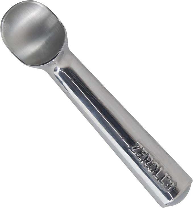 Zeroll Original Ice Cream Scoop with Unique Liquid Filled Heat Conductive Handle Simple One Piece Aluminum Design Easy Release Made in USA, Ounce, Silver