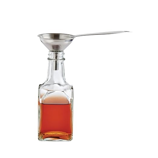 HIC Kitchen Condiment Funnels with Handles, Stainless Steel, Set of 3, 0.5-Ounces, 0.75-Ounces, and 2-Ounce Capacities