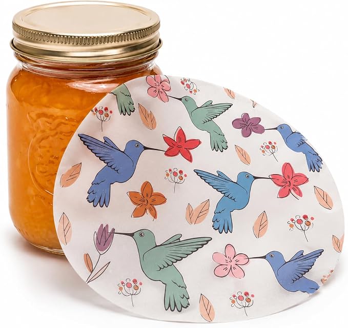 Andreas Silicone Jar Opener, Floral Hummingbird – 6.25" Non-Slip Lid Gripper & Garlic Peeler, Food and Dishwasher Safe, Multi-Use, Durable Silicone & Fabric, Made in the USA, JO-397