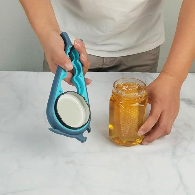 Jar Opener for Weak Hands, 5 in 1 Bottle Opener for Seniors with arthritis | Multifunctional Adjustable Lid Opener with Non-Slip Rubber Gripper Pad – Effortlessly Opens Jars, Bottles & Pop-Top Cans