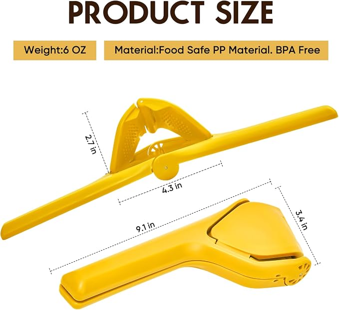 Manual Lemon Squeezer, Lemon Juicer, Citrus Juicer, 2 Packs Yellow, Durability and longevity, Easy to Use & Dishwasher Safe, $0.5 Cheaper Than Single Pack