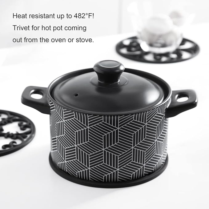 Silicone Trivet Mat - Non-Slip & Heat Resistant Kitchen Hot Pads for Countertops & Table - Kitchen Trivets for Hot Dishes & Cookware - Hot Pot Holder for Pots & Pans - Green,Set of 3