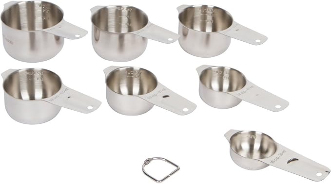 7 Piece Professional Grade Stainless Steel Measuring Cups Set By i Kito