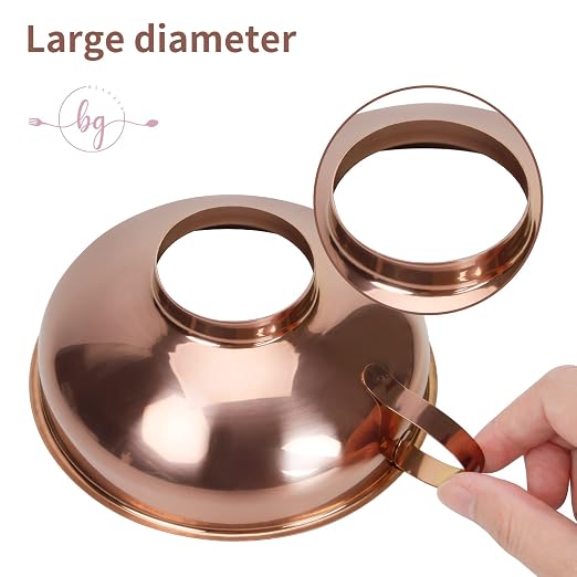 Canning Funnel, Stainless Steel Funnels for Kitchen Use, Wide-Mouth Funnel for Canning & Mason Jars, 2-Pack(Small and Large), Rose Gold