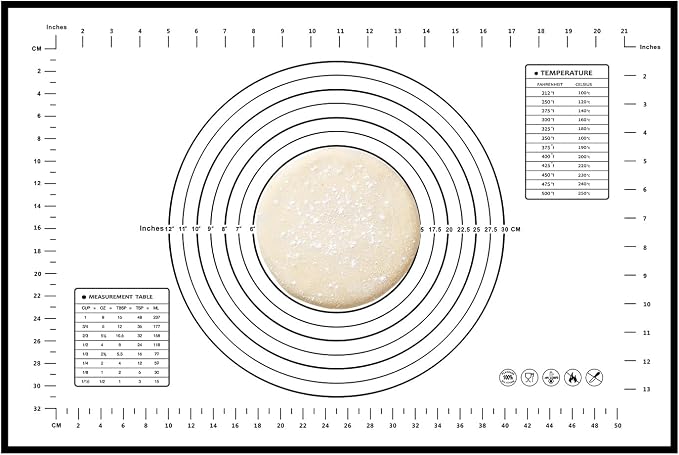 Dough Mat Silicone Baking Mats for Rolling Pastry,Kneading Sheet Sourdough Bread Baking Supplies Black 24x16" 0.45mmT