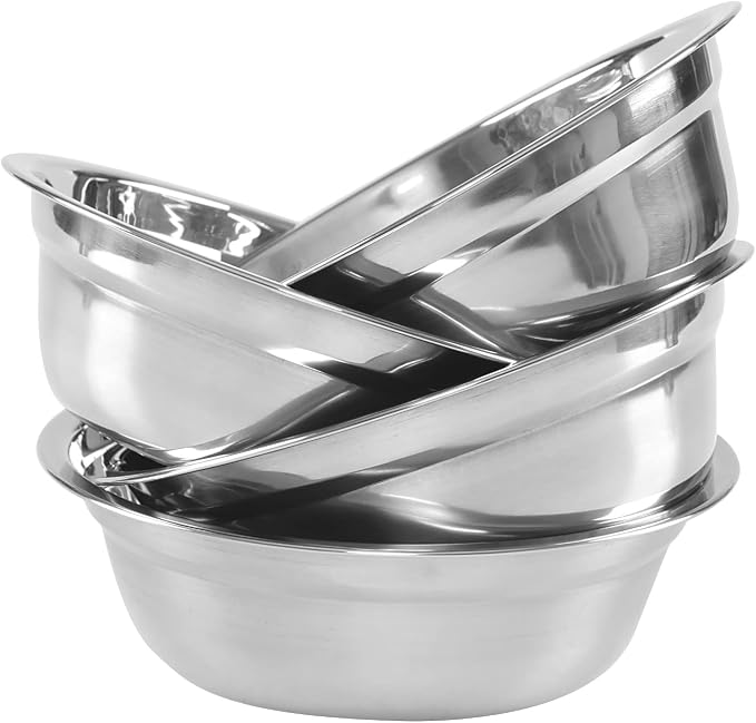 4 Packs Stainless Steel Mixing Bowls, Serving Bowls, 8.66 Inches