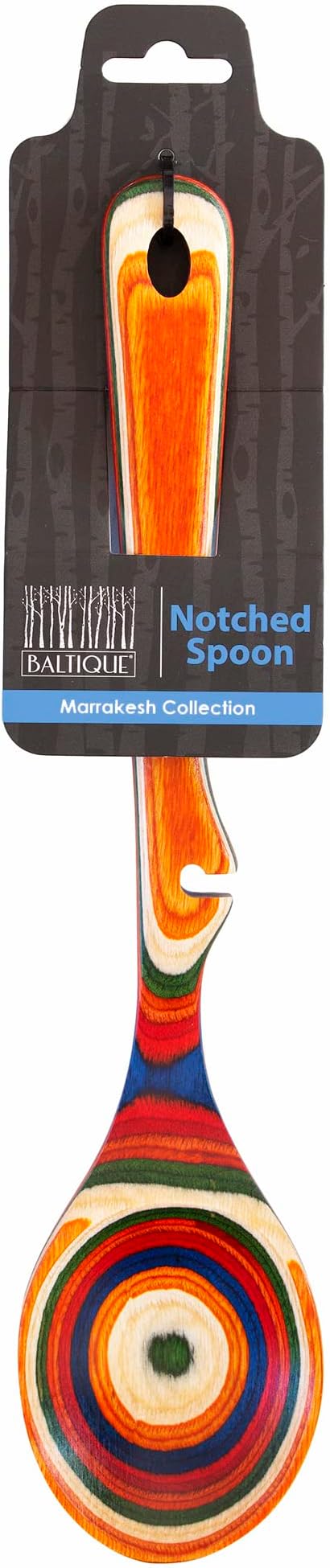 Totally Bamboo Baltique Marrakesh Collection 12-1/2" Wooden Cooking Spoon with Spoon Rest Notch, Ready for Use on Nonstick