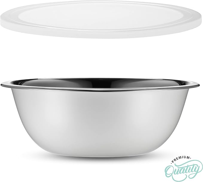 10-Piece Stainless Steel Mixing Bowl Set with Lids for Food Prep & Storage | WHYSKO Mixing Bowls with Lids Set - .75, 1, 1.5, 3 & 5 Quart Kitchen Bowls, Rustproof Metal Nesting Bowls, Dishwasher Safe
