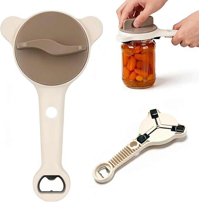 Jar Opener for Seniors Non-Slip Multi Lid Opener | Opens jars, bottles and lids with less effort Adjustable design fits multiple lid sizes Ideal for seniors and weak hands