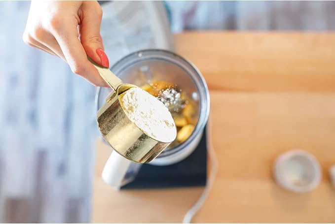 Gold Measuring Cups & Spoons Set of 16, Heavy Duty Stainless Steel Measuring Cups Measuring Spoons for Measuring Dry Liquid Ingredients for Baking Cooking, Gold Kitchen Accessories Gift
