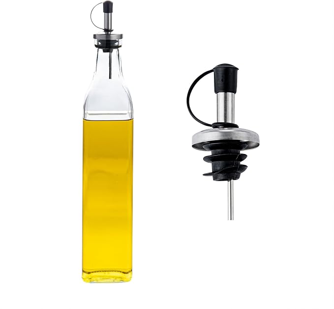 Restaurantware-Chef 101 16.9 Ounce Olive Oil Dispenser, 1 Kitchen Oil Dispenser Bottle - With Stopper Spout, Non-Leaking, Clear Glass Pourer, For Cooking Or Salad Dressings