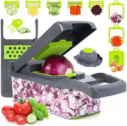 Premium Kitchen Multi 12 in 1 Manual Mandoline Fruit Vegetable Cutter Onion Dicer Veggie Slicer Vegetable Chopper