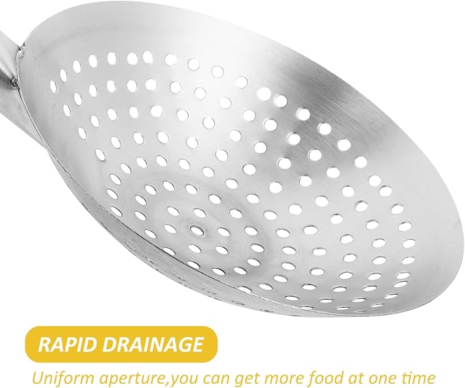 Cabilock Colander Wire Skimmer Strainer Ladle 22cm Skimmer Spoon Round Deep Fryer Basket Pasta Spoon Slotted Ladle Kitchen Gadgets for Kids Cooking Protector Stainless Steel Child