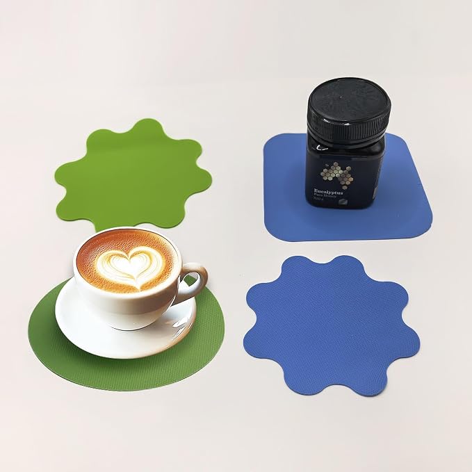 4 Pcs Rubber Jar Opener Gripper Pads Multi-function Bottle Openers | Non-Slip Silicone Jar Opener for Seniors, Arthritis, Weak Hands – Easy to Twist Off Small & Large Lids, Blue & Green Set