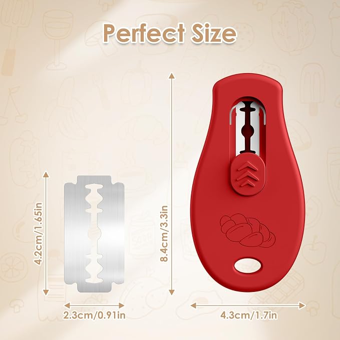 Bread Lame Sourdough Scoring Tool, Extractable & Magnetic Bread Scoring Tool, Scoring Knife for Bread Baking, Bread Razor for Homemade Bread, Sourdough Scorer Tool, Includes 5 Razor Blades-Red