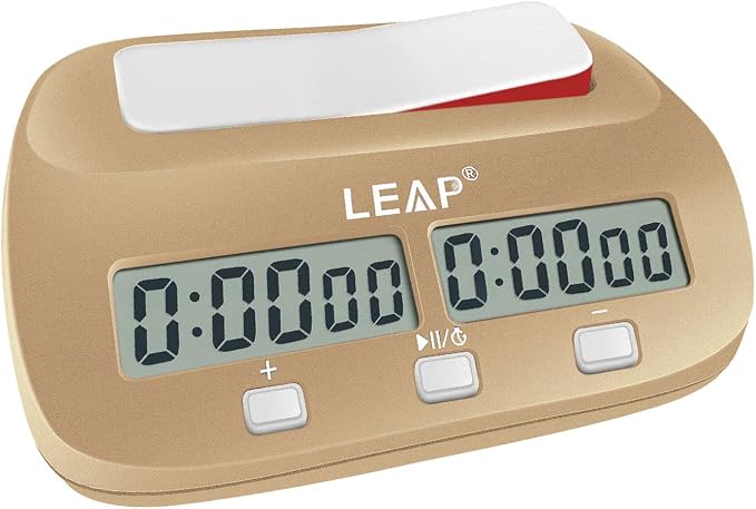 LEAP Digital Chess Clock - Professional Timer with Alarm Function, Golden