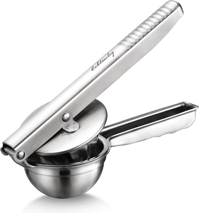 Heavy Duty Lemon Juicer, Premium 304 Stainless Steel Manual Citrus Press, Handheld Squeezer for Lemon, Lime & Orange, Easy & Effortless Use