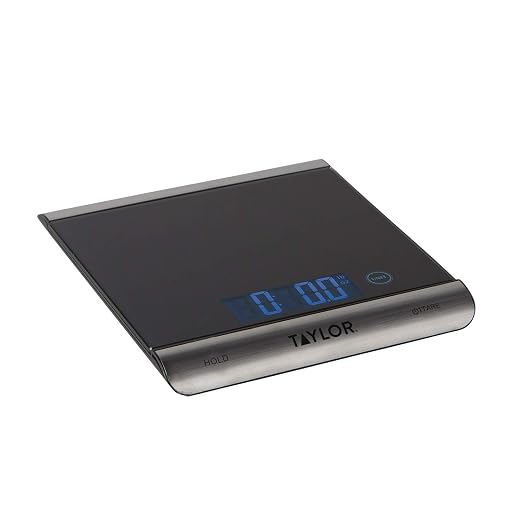 Taylor 3851 High-Capacity Digital Kitchen Scale, 33 lb, Black (Pack of 4)