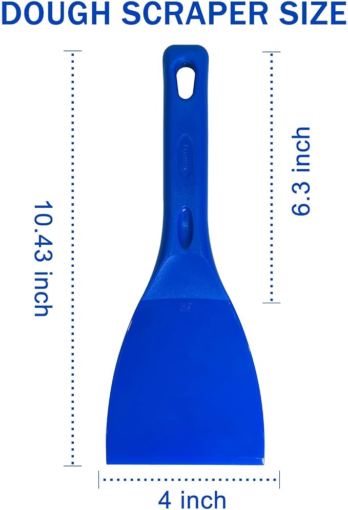 LRui Kitchen Professional Pizza Dough Scraper dough spatula,plastic flexible strip handle dough scraper.(blue)