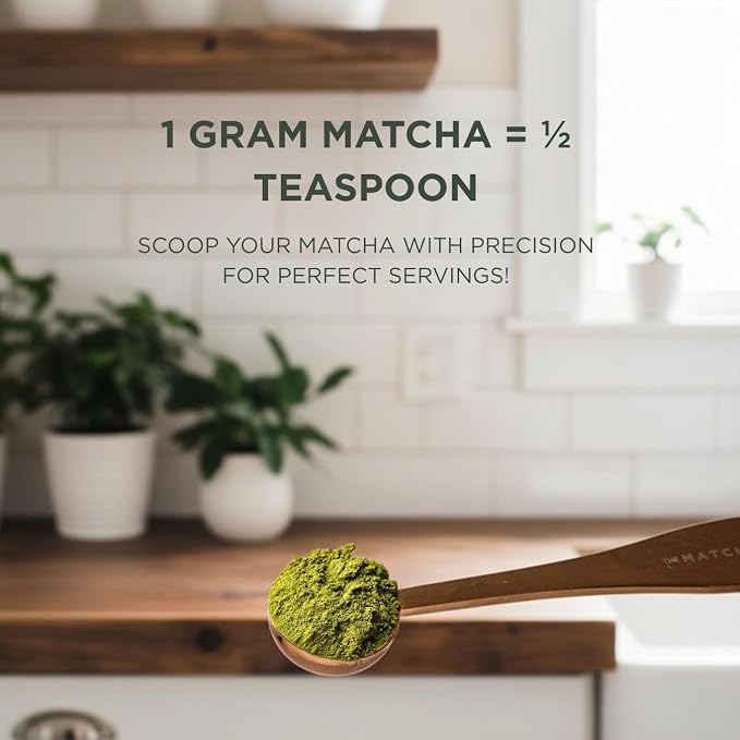 Golden Stainless Steel Matcha Measuring Spoon 1 Gram (1/2 Teaspoon) for Perfect Servings.