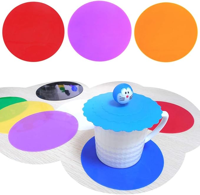 Set of 3, Silicone Jar Grip, Multi-purpose Jar Gripper Pads Bottle Lid Openers Round Kitchen Coasters (Yellow)