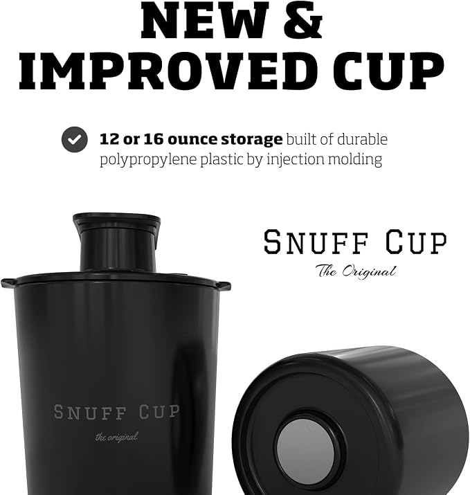 Snuff Cup Pro Spittoon with Discreet Storage fits Up to Three Oversized Cans, Portable Spit Cup with Built-in Can Opener (16 Ounce, Pro V3)