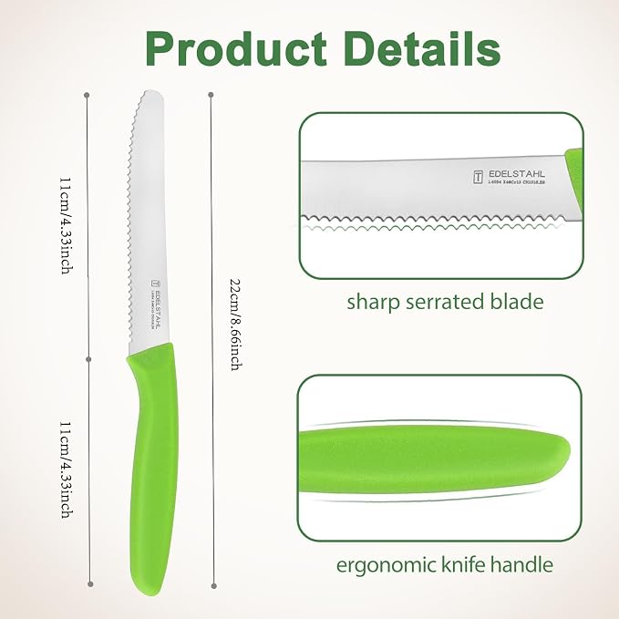 Paring Knife Set 6PCS, Ultra Sharp Kitchen Knife, Cutting & Peeling Knives, Kitchen Knives for Home Essentials, PP Plastic Handle-Multicolored