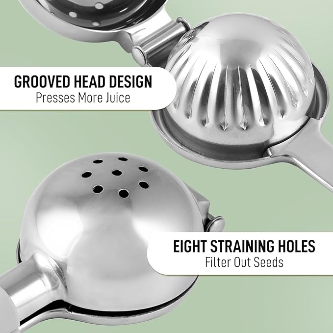 Lemon Squeezer Stainless Steel with Premium Quality Heavy Duty Solid Metal Squeezer Bowl - Large Manual Citrus Press Juicer and Lime Squeezer Stainless Steel - by Zulay Kitchen