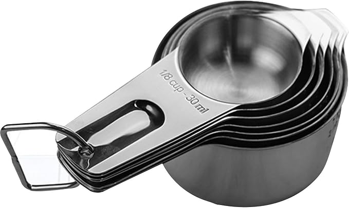 7 Piece Professional Grade Stainless Steel Measuring Cups Set By i Kito