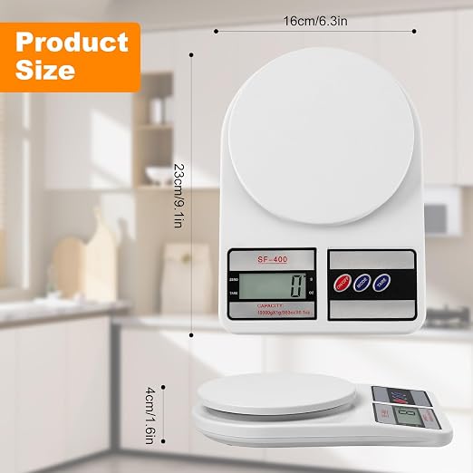 Partyreal Digital Kitchen Scale Capacity, Stainless Steel Food Scale with oz/g Units | Replaceable Battery Power | Ideal for Meal Prep, Cooking, Baking