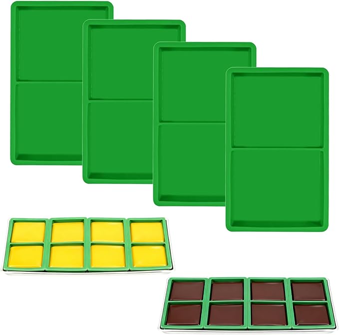 4 Pcs Silicone Food Molds for Harvest Right Freeze Dryer Medium Square Trays BPA-Free Reusable for Fruit Vegetable Ice Cubes Chocolate Candy (Type B)