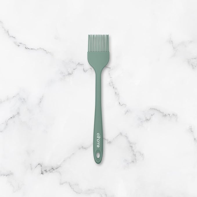 Mini Silicone Basting Pastry Brush, Cooking Brush for Oil Sauce Butter Marinades, Food Brushes for BBQ Grill Kitchen Baking, Baster Brushes Baste Pastries Cakes Meat Desserts, Food Grade, Sage