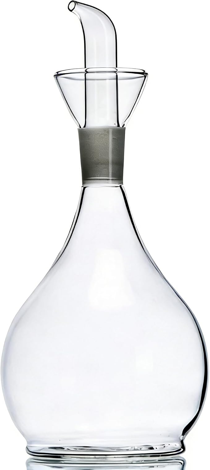 ELETON Planet Pear 14 oz Glass No Drip Oil Dispenser for Kitchen and BBQ | Clear Borosilicate Glass