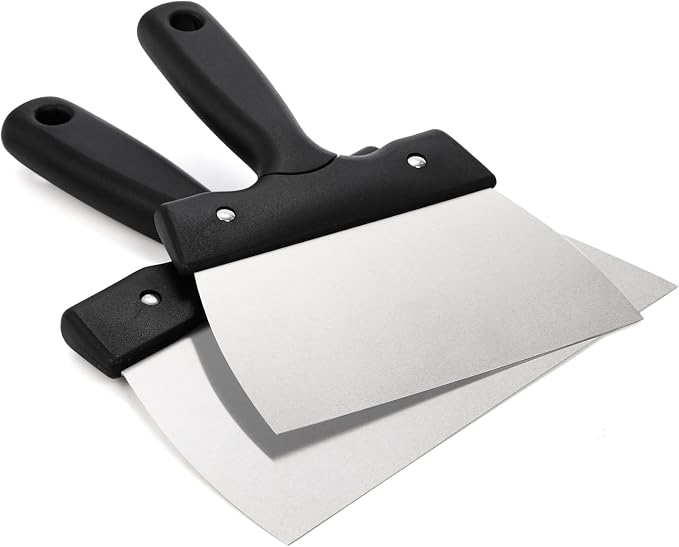 Peohud 2 Pack Coating Spatula for Chocolate, Stainless Steel Chocolate Scraper, Chocolates Thermostat Spatula for Smoothing Dough, Cake