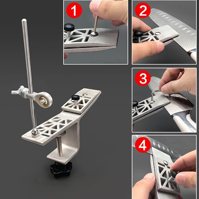 Professional Sharpener with 8 Sharpening Stones,Fixed Angle Kitchen Chef Knife Sharpening Kit, Grinding Gripping System Tool,