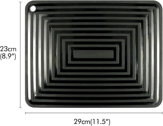LogHog Large Silicone Trivet Mats for Hot Dishes/Pans, Heat Resistant Pot Holder, 9"x12" Non Slip Flexible Durable Pot Coaster Kitchen Table Mats Set of 2 (Black)