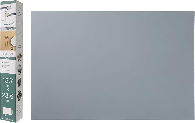 emolife Silicone Mats for Kitchen Counter, Thick 2mm, Countertop Protector, Heat Resistant Mat, Non-Slip (Dark Grey)