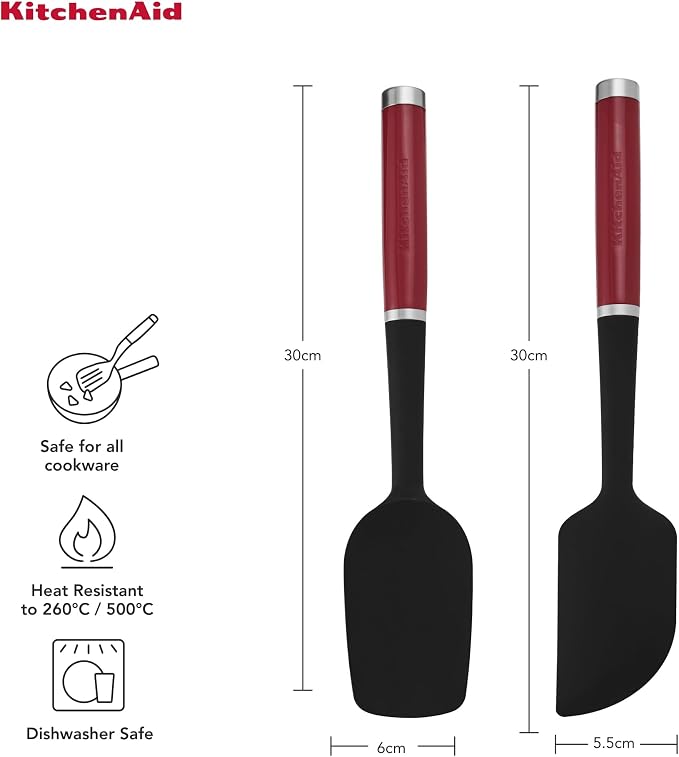 KitchenAid KQG437OHERE 2pc Silicone Spatula Set – Empire Red