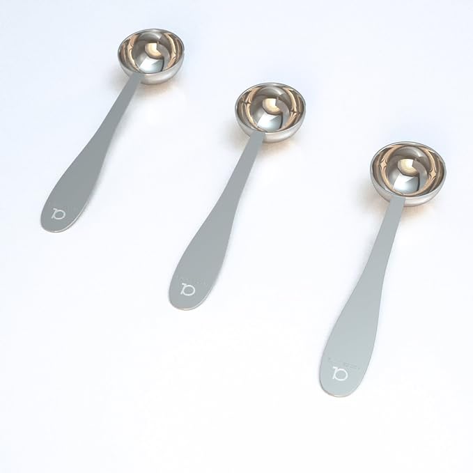 Apace Living Tea Scoop (Set of 3) - Stainless Steel Measuring Spoons for Loose Leaf Tea, Coffee and More (M, Silver)