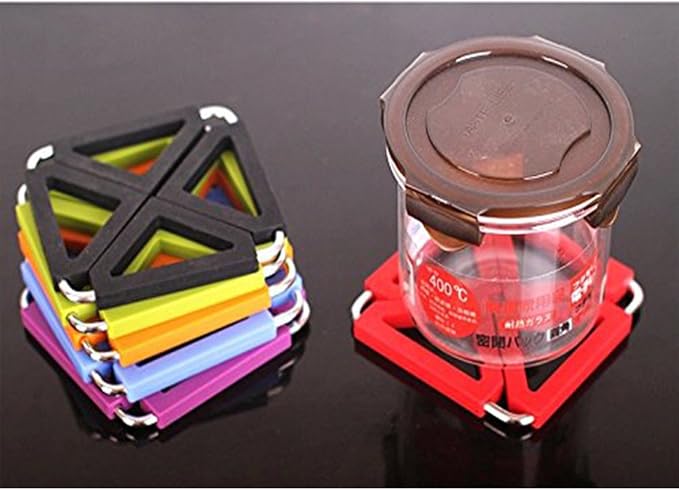 Tenta Kitchen Silicone & Stainless Steel Hot Pot Holder, Trivet Mat for Home Kitchen, Non-Stick/Non-Slip, Insulated, for Table Pad, Bowl Mats, Iron pot, Plate and Coasters