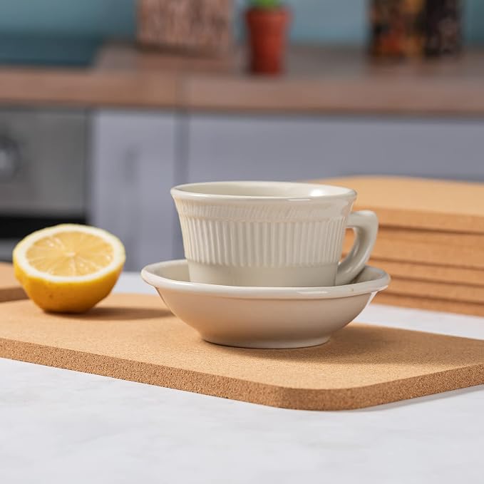 Rectangle Cork Trivets Set - 12 Pack, 12" x 7" x 0.4" Thick, Heat-Resistant Cork Hot Pads for Countertop, Table, and Kitchen, Perfect for Hot Pots and Pans