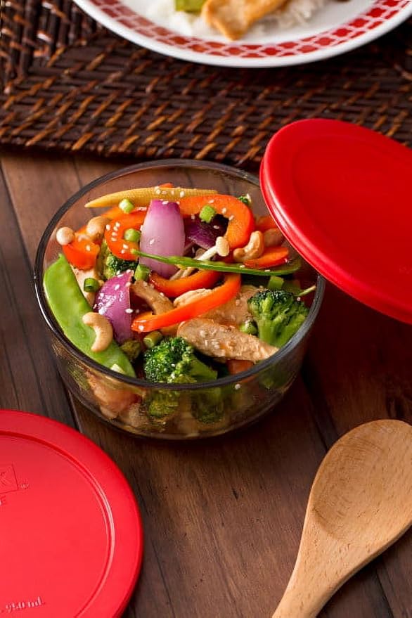 Pyrex Simply Store (8-Pack) Glass Food Storage Containers Set | Meal prep containers (1, 2, 4 & 7 cup) with BPA-free plastic lids, microwave & dishwasher safe