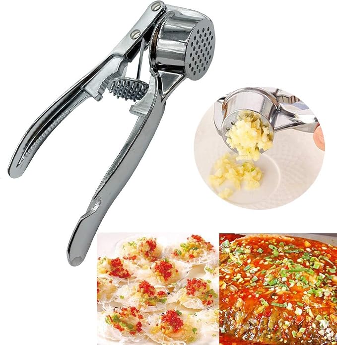 The sturdy design of garlic cloves press, garlic press can extract more garlic paste. Free stainless steel finger guard (large, round)