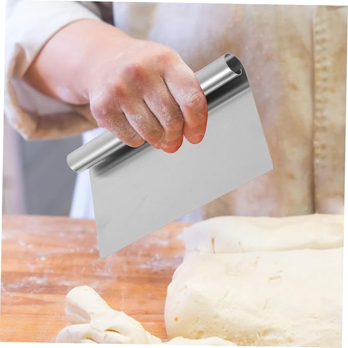 Hemoton Stainless Steel Bench Scraper Dough Pastry Cutter Baking Dough Chopper Cutter Multipurpose Paste Pizza Food Scraper for Kitchen